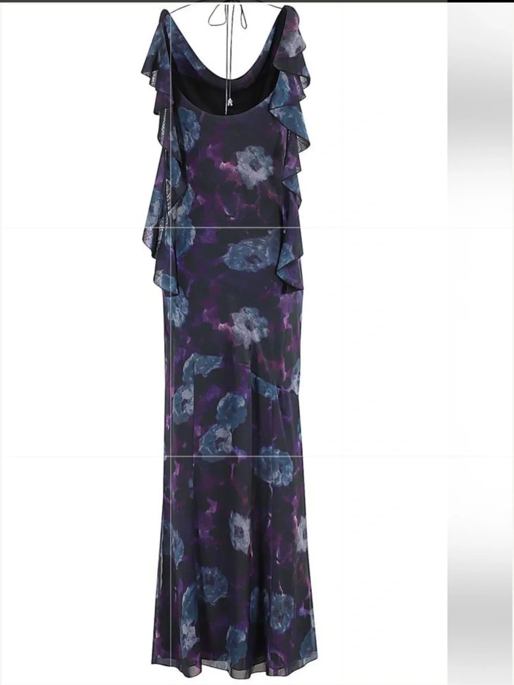 ROTATE Chiffon Maxi Ruffle Dress Sz: 4 - Picture 6 of 15